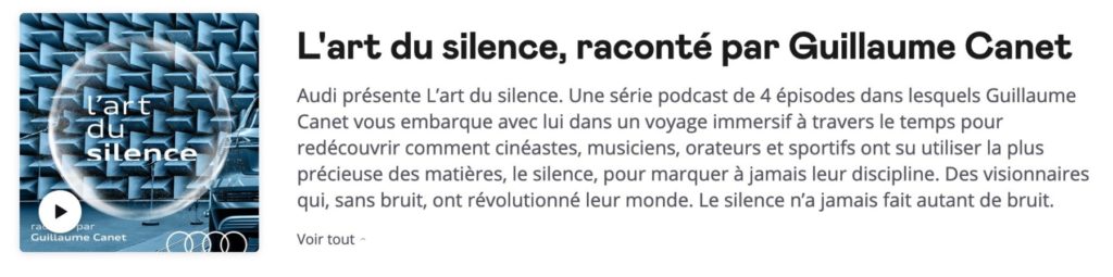 L'art du silence Podcast Audi